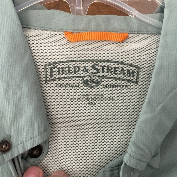 Field and Stream Button Down Short Sleeve Fishing Shirt Light Green Size XXLarge - Picture 2 of 4